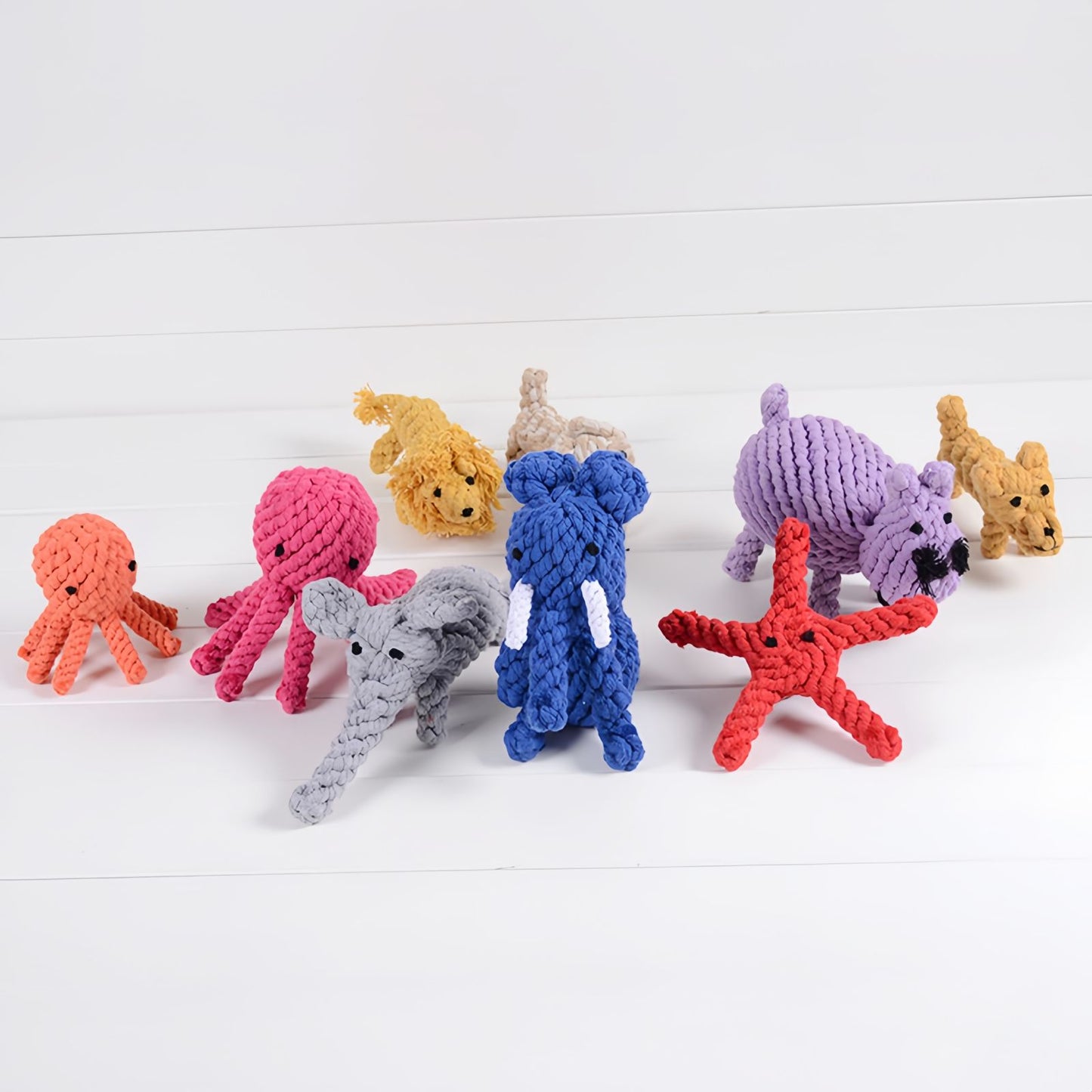 Cotton Rope Dog Toy Animal Shape, Durable Dog Chew & Teething Toy, Interactive Tug Dog Toy
