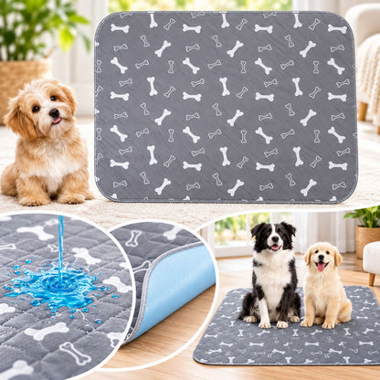 Washable Dog Pee Pads, Reusable Waterproof Dog Urine Pads with Non-Slip Backing