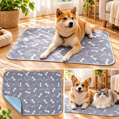 Washable Dog Pee Pads, Reusable Waterproof Dog Urine Pads with Non-Slip Backing