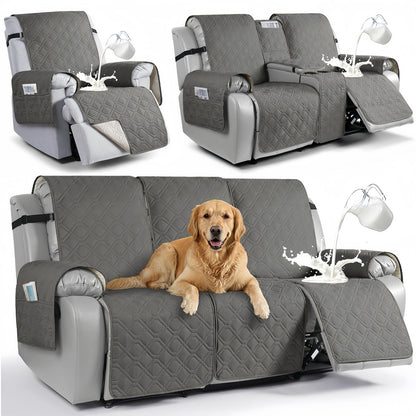 Waterproof Recliner Sofa Cover, Quilted Non-Slip Furniture Protector for Pets
