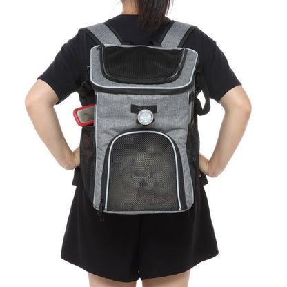 Dog Bike Backpack, 3-in-1 Bicycle Dog Backpack Carrier with Breathable Mesh & Handlebar Mount for Cycling, Travel & Outdoor Adventures