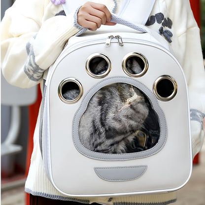 Foldable Cat Carrier Backpack with Window, Breathable Travel Cat Backpack