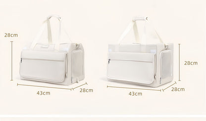 Double Layer Rolling Cat Carrier with Wheels, Telescopic Handle Pet Carrier