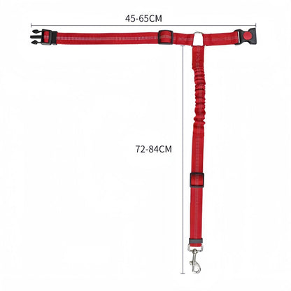 Dog Car Seat Belt Reflective Elastic Safety Leash, Adjustable Nylon Pet Car Restraint with Shock Absorbing Bungee