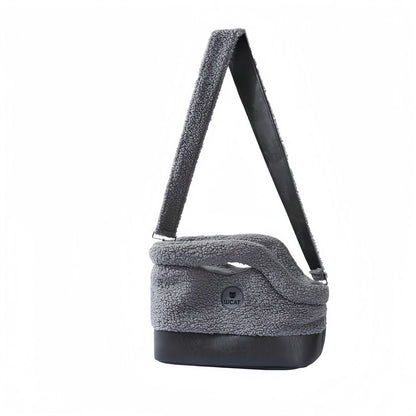 Cat Tote Bag Pet Carrier for Cats & Small Dogs, Warm Plush Cat Carrier Handbag with Safety Leash