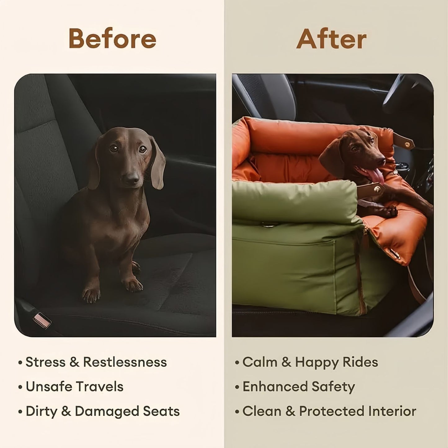 Car Dog Seat Bed for Small & Medium Dogs